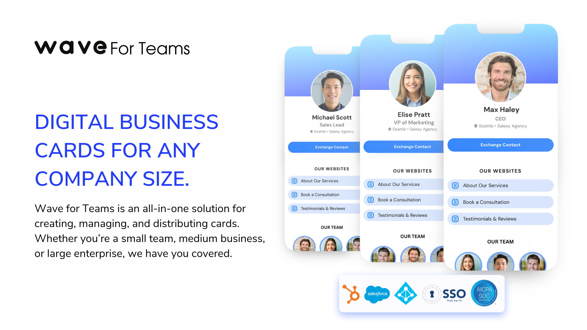 screenshot of Wave Digital Business Card